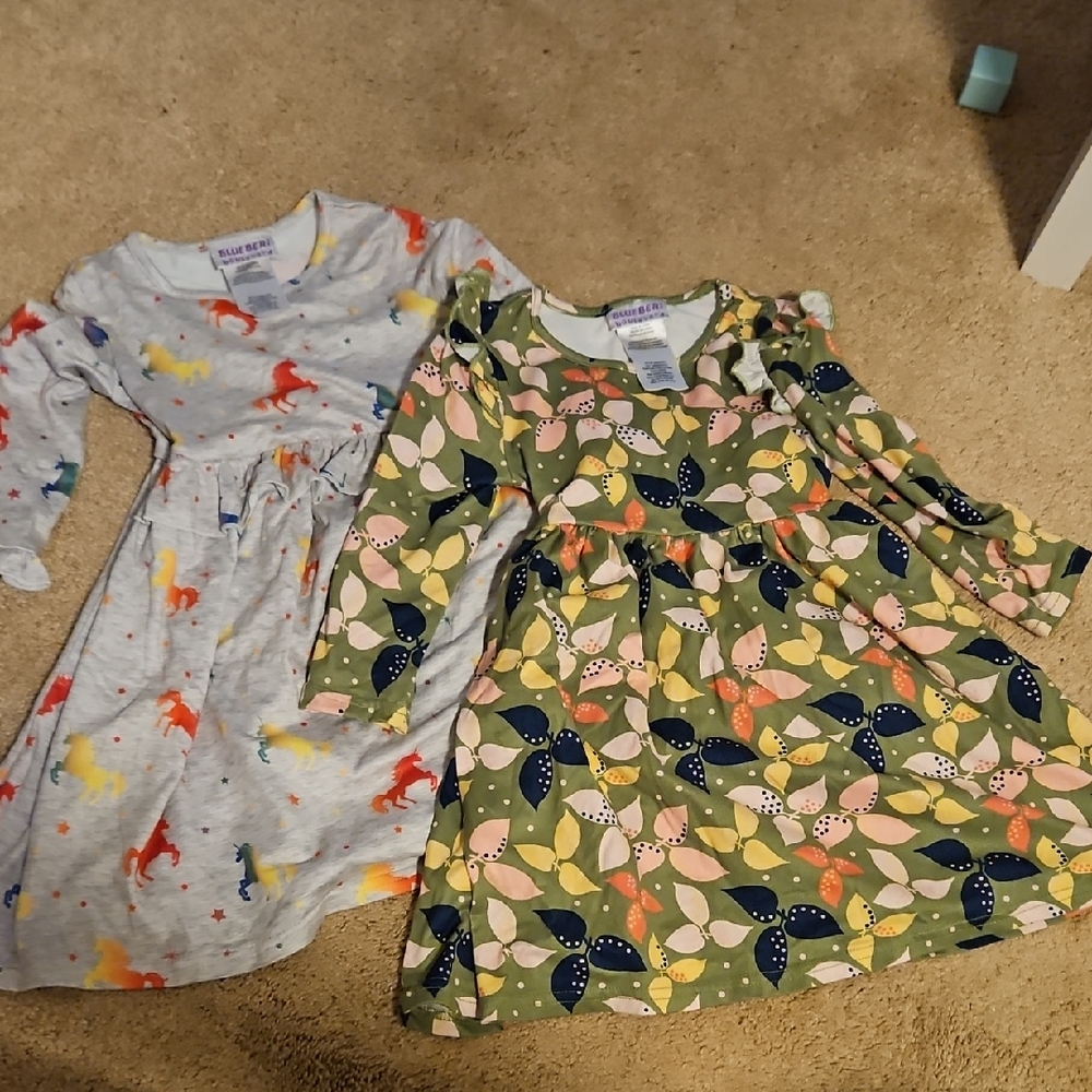 Blueberi Boulevard Kids Dresses - Gray and Green